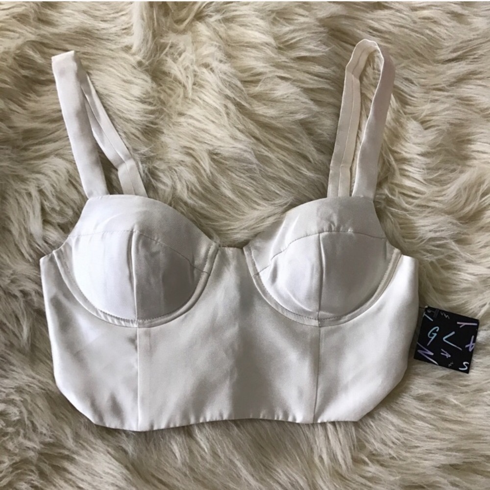 White Balconette Crop Top